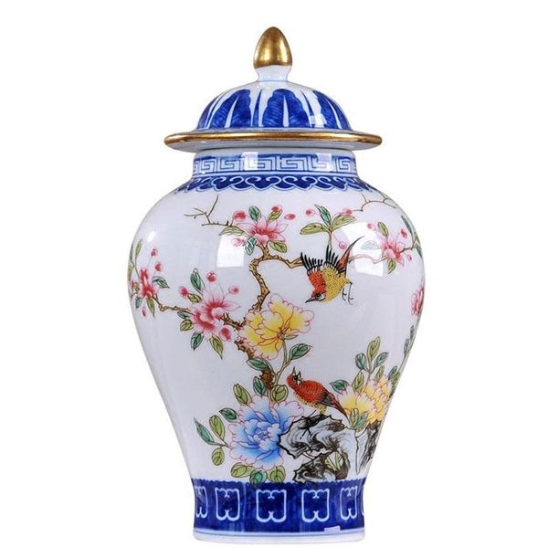 jingdezhen porcelain blue and white vase flower arrangement device flower and birds pattern new chinese style home living room
jingdezhen porcelain blue and white vase flower arrangement device flower and birds pattern new chinese style home living room
