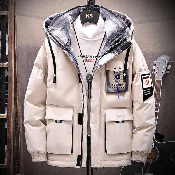 winter new men's korean version thickened cotton padded jacket trend tooling jacket cool winter down cotton padded jacket tide brand co, Black
winter new men's korean version thickened cotton padded jacket trend tooling jacket cool winter down cotton padded jacket tide brand co, Black