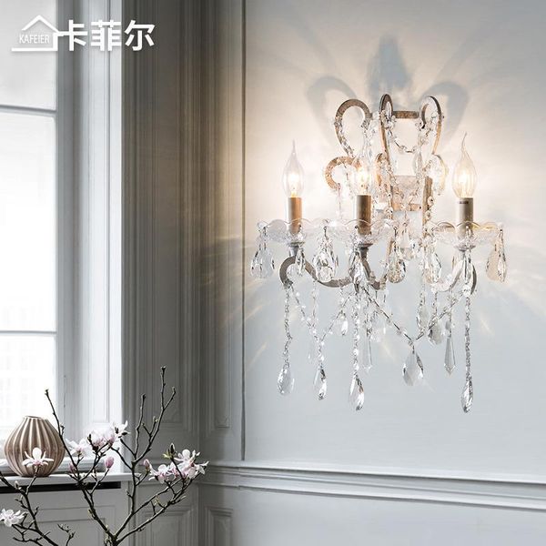 american country wall lamp living room wall bedroom bedside lamp simple retro white creative wrought iron crystal
american country wall lamp living room wall bedroom bedside lamp simple retro white creative wrought iron crystal