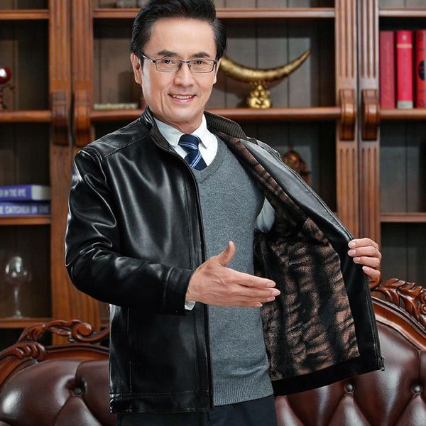 winter men's jacket thick warm coat fashion fleece inside outerwear mid-aged men's pu jackets dad gift clothing, Black;brown
winter men's jacket thick warm coat fashion fleece inside outerwear mid-aged men's pu jackets dad gift clothing, Black;brown