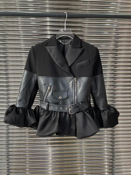 women's jackets microfiber leather stitching coat of fund 2021 autumn winters 1103, Black;brown
women's jackets microfiber leather stitching coat of fund 2021 autumn winters 1103, Black;brown