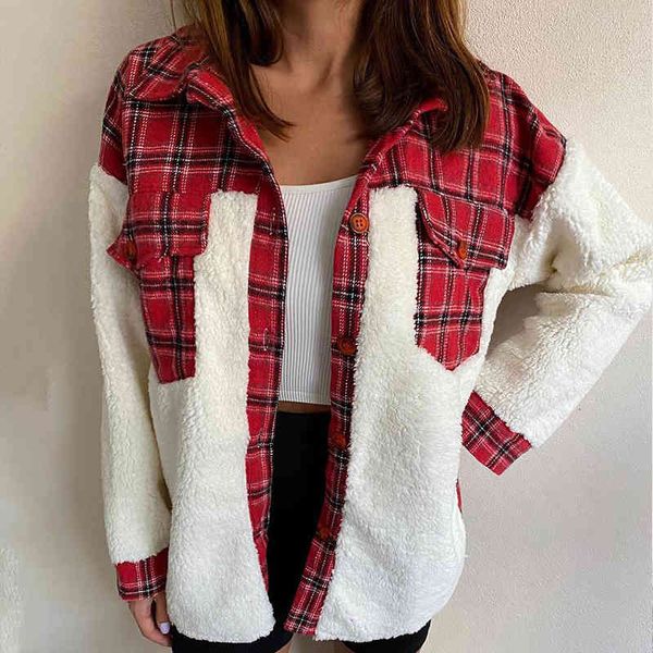 women's jackets autumn plaid print patchwork coat women winter casual long sleeve jacket female single-breasted coats 12gn, Black;brown
women's jackets autumn plaid print patchwork coat women winter casual long sleeve jacket female single-breasted coats 12gn, Black;brown
