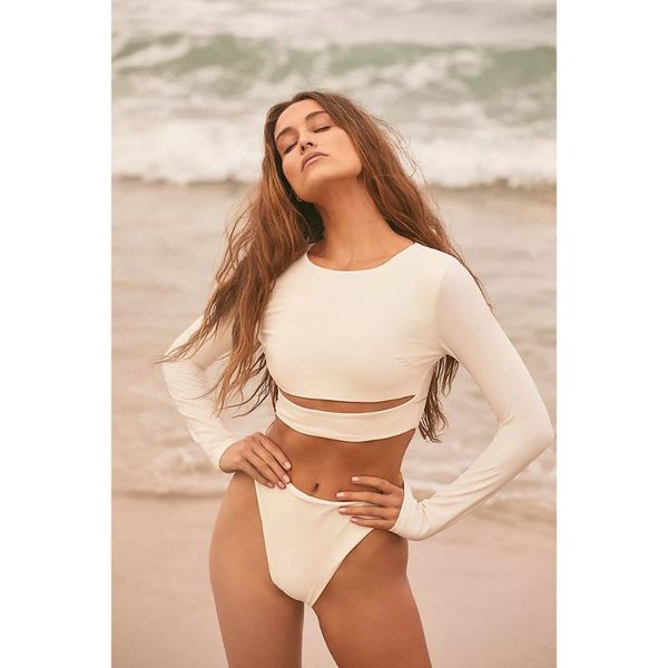 women's swimwear tank high-waist bikini sets women swimsuits long sleeves bathing suit 2021 solid color o-neck bikinis beachwear, White;black
women's swimwear tank high-waist bikini sets women swimsuits long sleeves bathing suit 2021 solid color o-neck bikinis beachwear, White;black