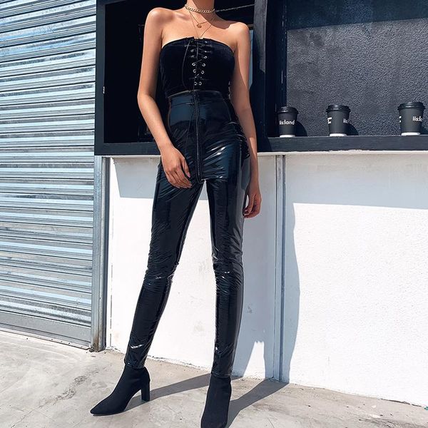 women's pants & capris women pu leather pant gothic punk wet look black pencil vintage zipper long trousers party club streetwear, Black;white
women's pants & capris women pu leather pant gothic punk wet look black pencil vintage zipper long trousers party club streetwear, Black;white
