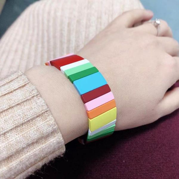 beaded, strands neulry wide-sided colorful alloy personalized paint diy rainbow bracelet, Black
beaded, strands neulry wide-sided colorful alloy personalized paint diy rainbow bracelet, Black