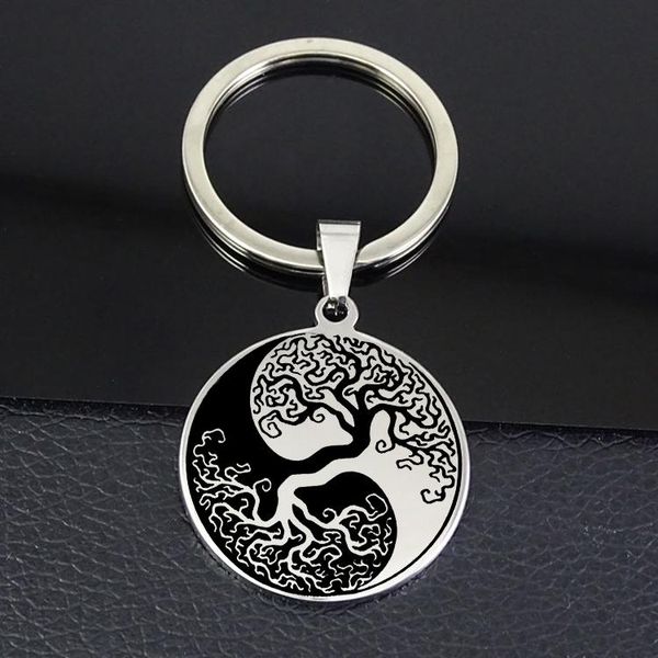 keychains yin yang tree stainless steel keychain disc of life keyring jewelry llavero for men yp6794, Silver
keychains yin yang tree stainless steel keychain disc of life keyring jewelry llavero for men yp6794, Silver