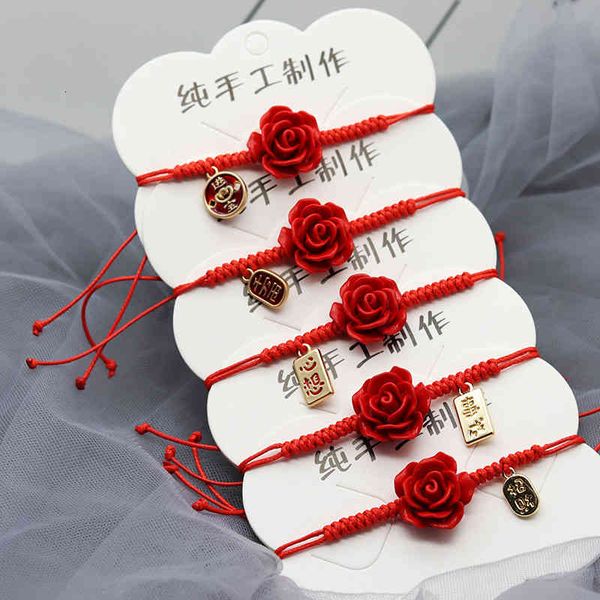 chinese style products year's red rope bracelet woven lovers student girlfriends creative cinnabar rose female jewelry
chinese style products year's red rope bracelet woven lovers student girlfriends creative cinnabar rose female jewelry