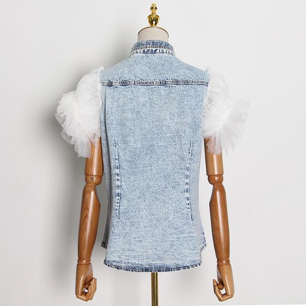 casual patchwork mesh denim coat for women lapel short sleeve diamond casual jacket female fashion new tide 2020, Black;brown
casual patchwork mesh denim coat for women lapel short sleeve diamond casual jacket female fashion new tide 2020, Black;brown