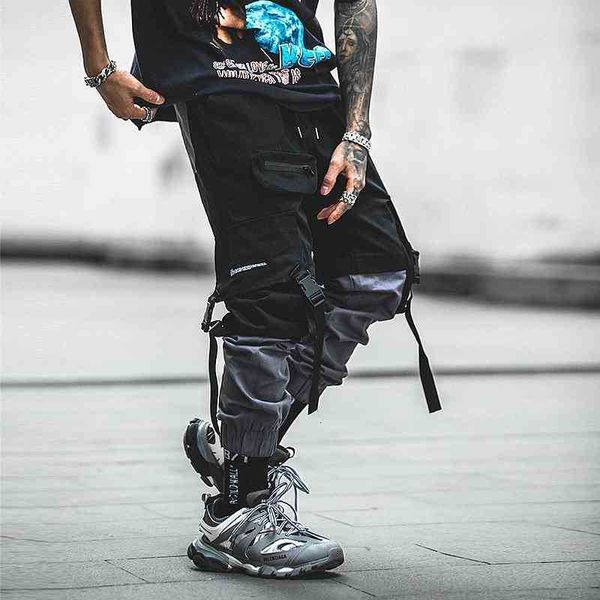 men's pants pant black gray stitching men multi-pocket joggers personality elastic waist hip hop stree 64uc
men's pants pant black gray stitching men multi-pocket joggers personality elastic waist hip hop stree 64uc