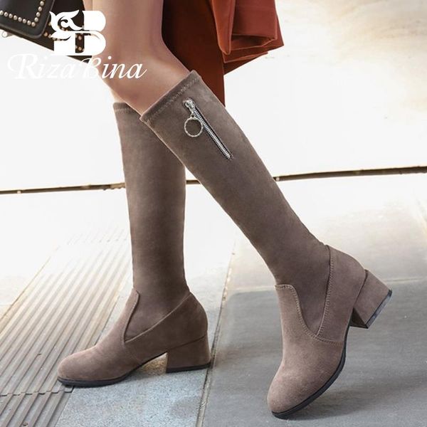boots rizabina woman knee high thick heel zipper fashion elegant winter shoes warm ladies size 34-40, Black
boots rizabina woman knee high thick heel zipper fashion elegant winter shoes warm ladies size 34-40, Black