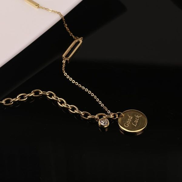 pendant necklaces 316l stainless steel inlaid crystal brand portrait splicing chain necklace simple personality good luck no fade, Silver
pendant necklaces 316l stainless steel inlaid crystal brand portrait splicing chain necklace simple personality good luck no fade, Silver