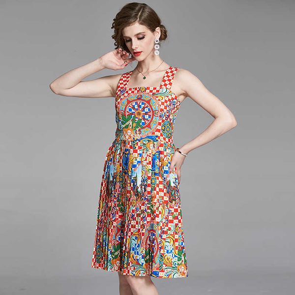 summer runway vintage wheel plaid print spaghetti strap dress women's luxury sleeveless high waist pleated short 210529, Black;gray
summer runway vintage wheel plaid print spaghetti strap dress women's luxury sleeveless high waist pleated short 210529, Black;gray