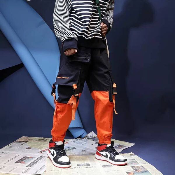 2021 new retalhos casuais de carga moletom trabalho masculino longo suor solto bolsos azul moda hip hop parkour calas 6wrw, Black 
2021 new retalhos casuais de carga moletom trabalho masculino longo suor solto bolsos azul moda hip hop parkour calas 6wrw, Black