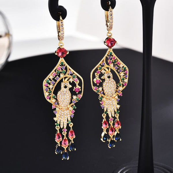 dangle & chandelier retro court temperament phoenix bird long tassel superb earrings for women colorful zircon fashion vintage delicate ear, Silver
dangle & chandelier retro court temperament phoenix bird long tassel superb earrings for women colorful zircon fashion vintage delicate ear, Silver