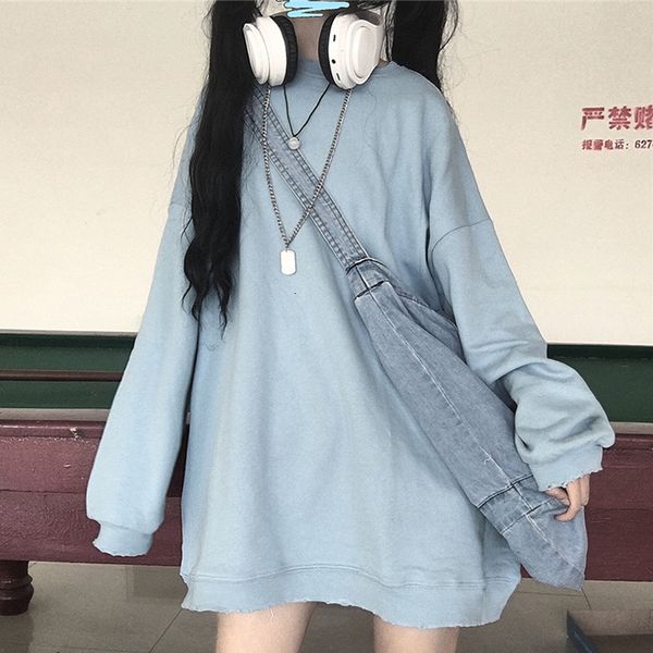 2021 the new loose and versatile solid color mid-length round neck pullover sweatshirt drop shoulders long sleeves simple qwpg, Black
2021 the new loose and versatile solid color mid-length round neck pullover sweatshirt drop shoulders long sleeves simple qwpg, Black