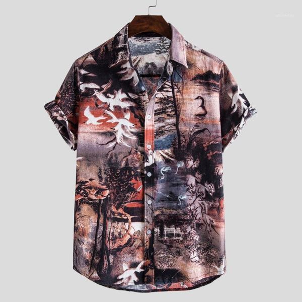 casual hawaiian printed mens shirts summer cotton linen short sleeve for men turn-down collar blouse chemise homme men's, White;black
casual hawaiian printed mens shirts summer cotton linen short sleeve for men turn-down collar blouse chemise homme men's, White;black