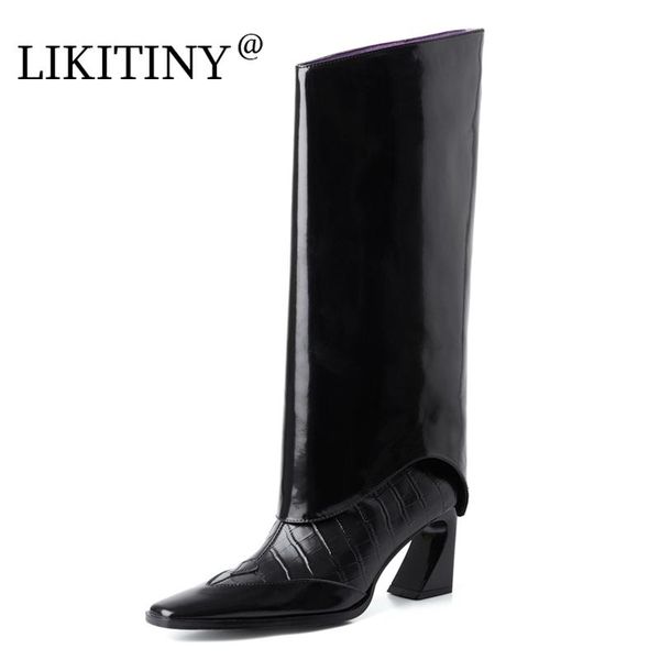 boots likitiny 2021 spring autumn fashion strange style heels slip on women's shoes black genuine leather knee high
boots likitiny 2021 spring autumn fashion strange style heels slip on women's shoes black genuine leather knee high