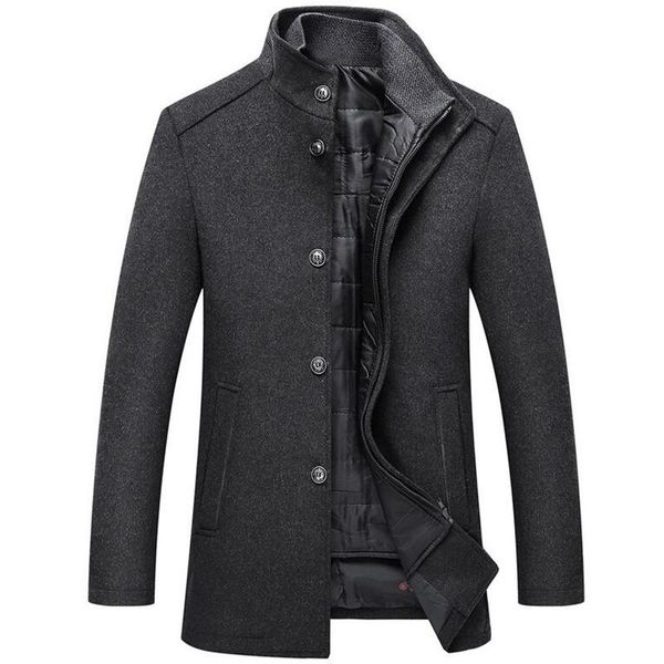 men's wool & blends woolen coat men winter windbreaker long thick jackets abrigo hombre man stand collar single breasted with vest coat, Black
men's wool & blends woolen coat men winter windbreaker long thick jackets abrigo hombre man stand collar single breasted with vest coat, Black