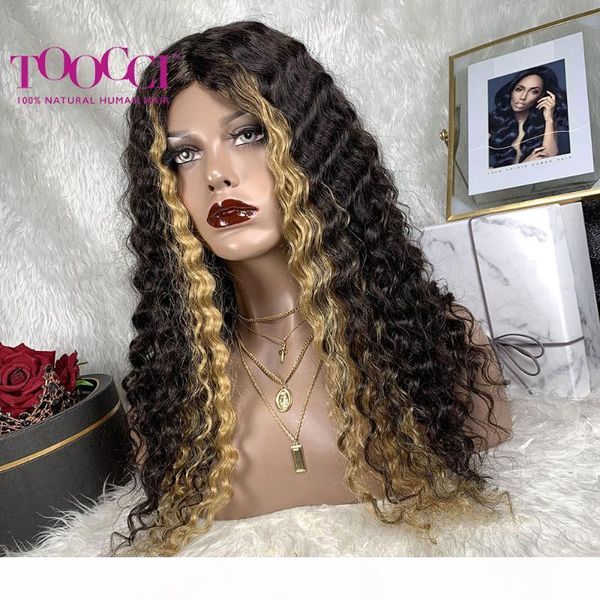 toocci hair loose deep wave highlight human hair lace wig highlights honey blonde ombre black with blonde highlights color wig, Black;brown
toocci hair loose deep wave highlight human hair lace wig highlights honey blonde ombre black with blonde highlights color wig, Black;brown