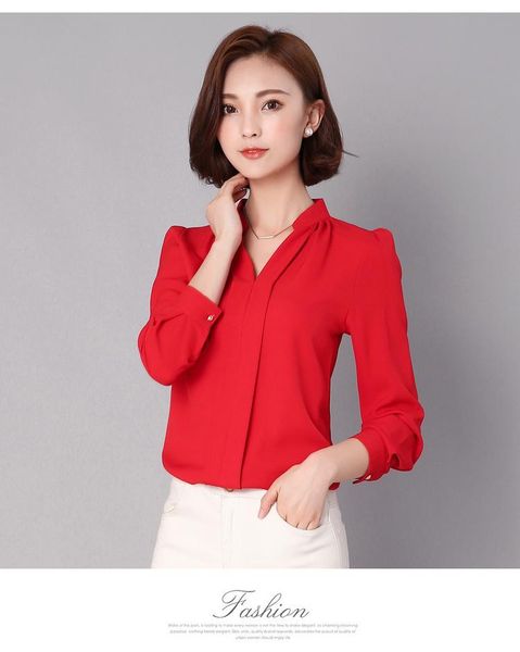 women's blouses & shirts long sleeve shirt 2021 women autumn clothing fashion slim chiffon blouse v neck korean elegant ladies office w, White
women's blouses & shirts long sleeve shirt 2021 women autumn clothing fashion slim chiffon blouse v neck korean elegant ladies office w, White