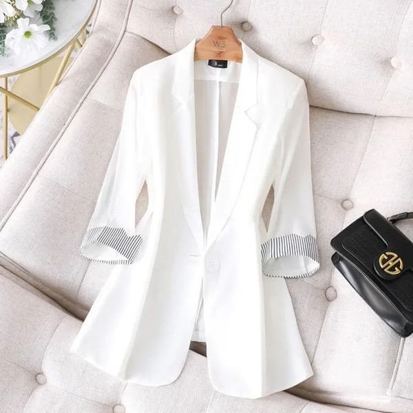 women's suits & blazers casual small suit jacket women seven-sleeve 2021 spring and summer korean version of fashion slim thin, White;black
women's suits & blazers casual small suit jacket women seven-sleeve 2021 spring and summer korean version of fashion slim thin, White;black