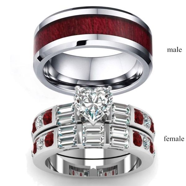 wedding rings brown red wood grain rhinestone couple pair ring bohemian style set engagement gift 2021, Slivery;golden
wedding rings brown red wood grain rhinestone couple pair ring bohemian style set engagement gift 2021, Slivery;golden
