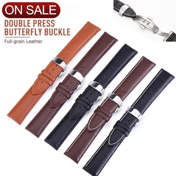 watch bands 2021 12mm-24mm plain weave genuine leather watchband double press butterfly buckle strap accessories for men women, Black;brown
watch bands 2021 12mm-24mm plain weave genuine leather watchband double press butterfly buckle strap accessories for men women, Black;brown