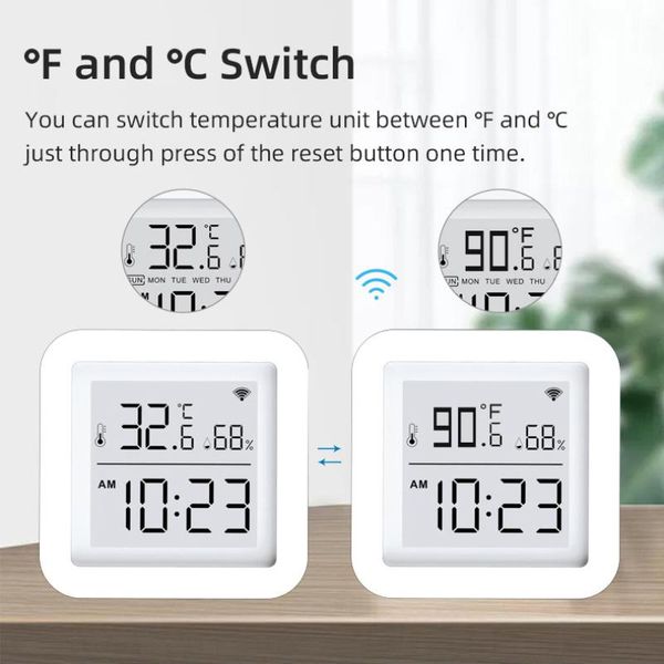 smart home control tuya temperature humidity sensor wifi digital intelligent thermometer work with alexa and google assistant
smart home control tuya temperature humidity sensor wifi digital intelligent thermometer work with alexa and google assistant