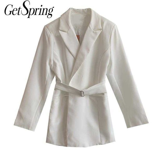 getspring women blazer bandage black white blazers and jackets vintage casual long suit coats 210601, White;black
getspring women blazer bandage black white blazers and jackets vintage casual long suit coats 210601, White;black