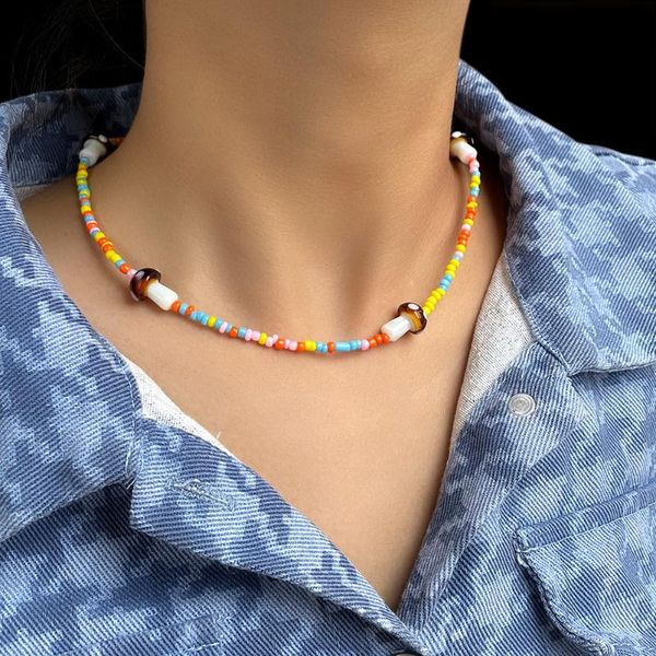 chains handmade rainbow rice bead cute mushroom choker necklaces for women cartoon pendant beaded necklace bohemian beach jewelry gifts, Silver
chains handmade rainbow rice bead cute mushroom choker necklaces for women cartoon pendant beaded necklace bohemian beach jewelry gifts, Silver