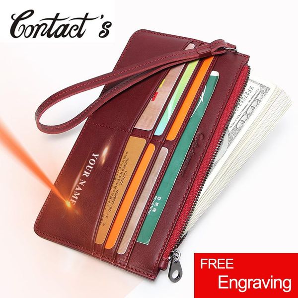 wallets contact's long women genuine leather coin cell phone pocket ladies clutch purse female wallet carteras quality wristband, Red;black
wallets contact's long women genuine leather coin cell phone pocket ladies clutch purse female wallet carteras quality wristband, Red;black