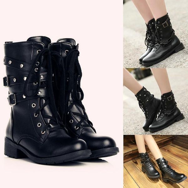 boots spring/autumn british fashion women's leather trendy street metal belt decoration personality lace-up motorcycle, Black
boots spring/autumn british fashion women's leather trendy street metal belt decoration personality lace-up motorcycle, Black
