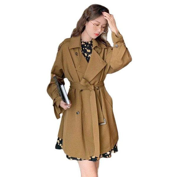 women's trench coats fashion waist windbreaker mid-length spring autumn 2021 korean style blouse loose girls f892, Tan;black
women's trench coats fashion waist windbreaker mid-length spring autumn 2021 korean style blouse loose girls f892, Tan;black