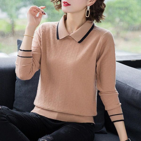 women's sweaters stripe patchwork shirt knitted sweater women spring slim knitwear casual turn-down collar long sleeve pullover female, White;black
women's sweaters stripe patchwork shirt knitted sweater women spring slim knitwear casual turn-down collar long sleeve pullover female, White;black