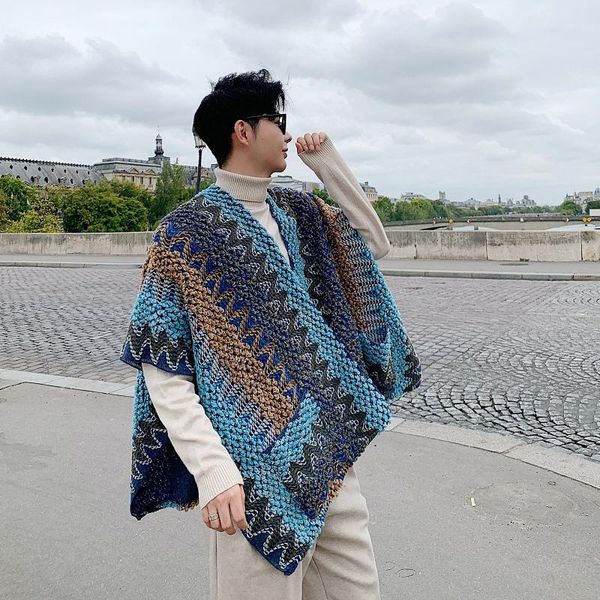 men's vests autumn winter mixed color hand knitted vintage casual loose cardigan sleeveless sweater vest b56, Black;white
men's vests autumn winter mixed color hand knitted vintage casual loose cardigan sleeveless sweater vest b56, Black;white