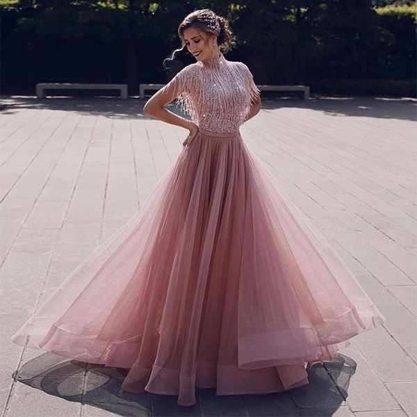 party dresses modest high neck cap sleeve sequined long gown evening dress with tassel, White;black
party dresses modest high neck cap sleeve sequined long gown evening dress with tassel, White;black