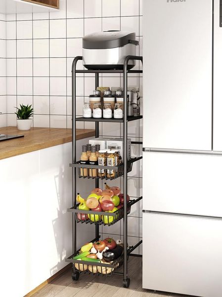kitchen crack storage rack floor multi-layer refrigerator side gap trolley multifunctional bottles & jars
kitchen crack storage rack floor multi-layer refrigerator side gap trolley multifunctional bottles & jars