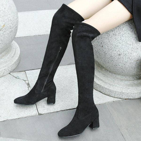 boots autumn winter women elastic flock slim fit fashion comfort square heels long over the knee shoes, Black
boots autumn winter women elastic flock slim fit fashion comfort square heels long over the knee shoes, Black