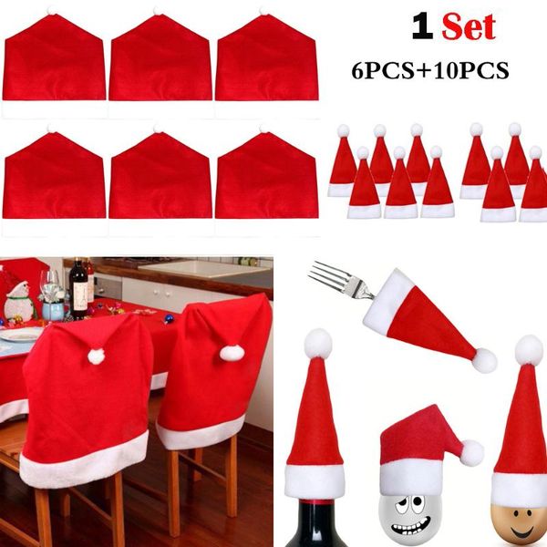 christmas decorations 10pcs santa hat 6pcs chair covers decor dinner xmas cap sets furniture for home navidad
christmas decorations 10pcs santa hat 6pcs chair covers decor dinner xmas cap sets furniture for home navidad
