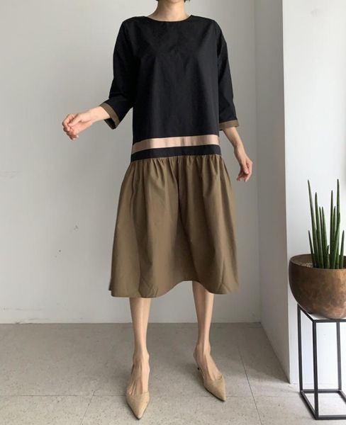 superaen 2021 retro-style contrast design three quarter slim o neck knee-length summer dresses for women casual, Black;gray
superaen 2021 retro-style contrast design three quarter slim o neck knee-length summer dresses for women casual, Black;gray