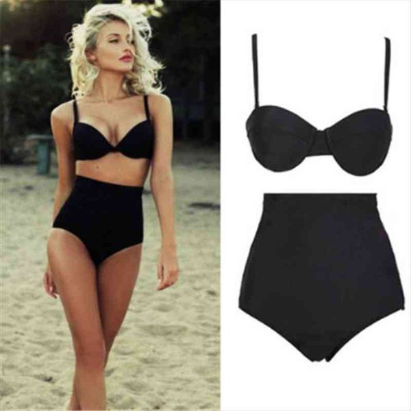 swimwear women solid black high waist bikini summer padded push up swimsuit female brazilian swimming bathing suit b4, White;black
swimwear women solid black high waist bikini summer padded push up swimsuit female brazilian swimming bathing suit b4, White;black