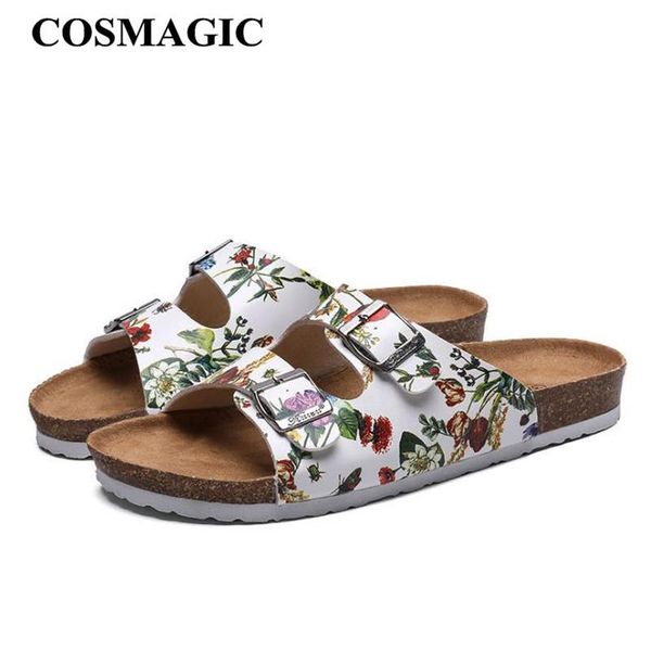 cosmagic 2021 new summer women cork slipper fashion print beach outside non-slip slide flip flops shoe, Black 
cosmagic 2021 new summer women cork slipper fashion print beach outside non-slip slide flip flops shoe, Black