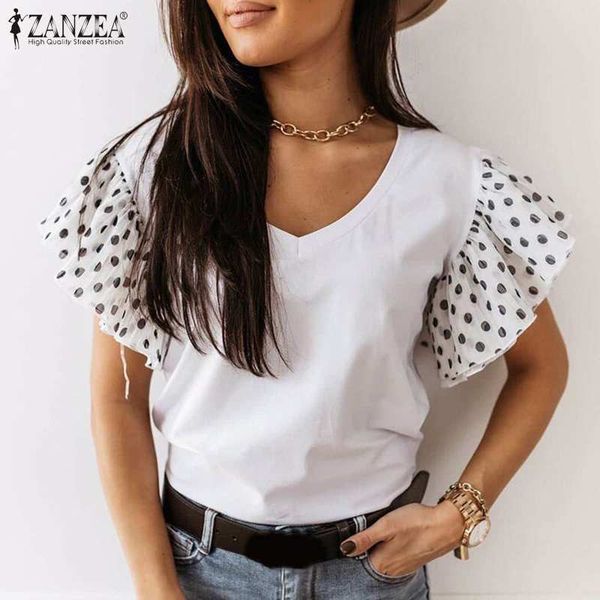 2021 new zanzea fashion solid polka dot female v neck work blusa casual short sleeve shirt oversize womens summer lace up blouse 5xl gd, White;black
2021 new zanzea fashion solid polka dot female v neck work blusa casual short sleeve shirt oversize womens summer lace up blouse 5xl gd, White;black
