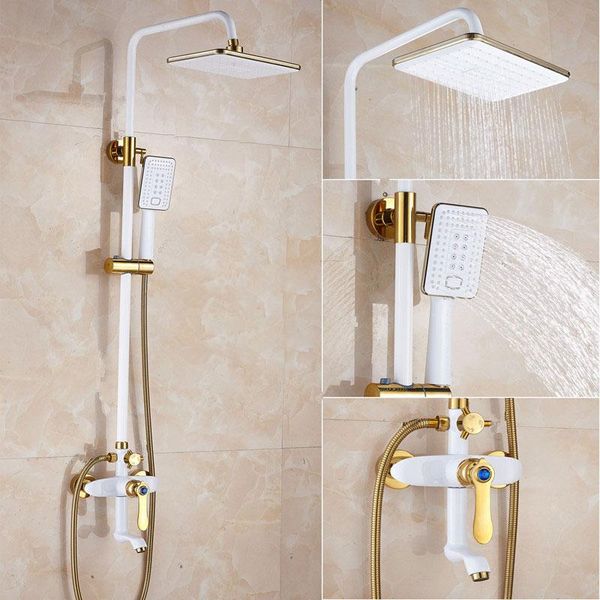 shower faucet white luxury european style gold shower set wall mounted mixer faucet single handle 0102
shower faucet white luxury european style gold shower set wall mounted mixer faucet single handle 0102