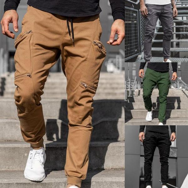 men's pants multi zipper pockets solid color training trousers ankle tied mid waist harem loose cargo for outdoor sports, Black
men's pants multi zipper pockets solid color training trousers ankle tied mid waist harem loose cargo for outdoor sports, Black