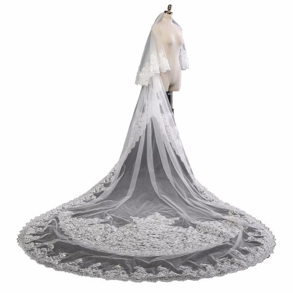 bridal veils zyllgf 3.5m long cathedral wedding lace appliques tulle white voile de mariee mariage accessoire bl13, Black
bridal veils zyllgf 3.5m long cathedral wedding lace appliques tulle white voile de mariee mariage accessoire bl13, Black