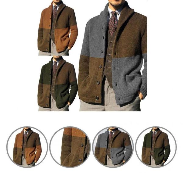 men's sweaters casual men sweater contrast color male handsome lapel cardigan coat, White;black
men's sweaters casual men sweater contrast color male handsome lapel cardigan coat, White;black