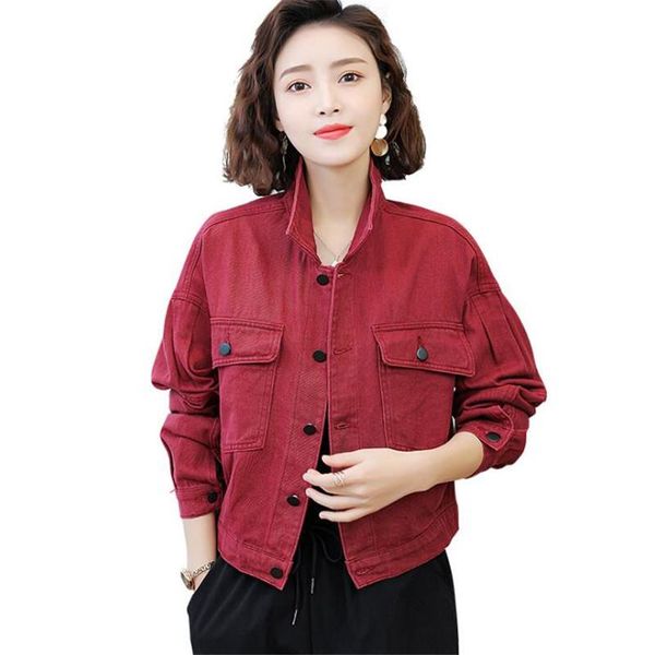 women's jackets korean big size denim coat 2021 spring lady pocket single breasted coats feminine, Black;brown
women's jackets korean big size denim coat 2021 spring lady pocket single breasted coats feminine, Black;brown