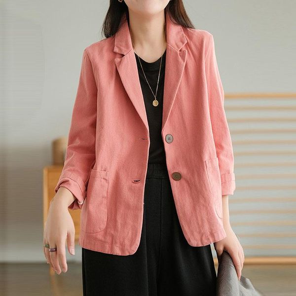 women's suits & blazers nini wonderland 2021 autumn cotton linen vintage short women long sleeve korean style casual coats single breas, White;black
women's suits & blazers nini wonderland 2021 autumn cotton linen vintage short women long sleeve korean style casual coats single breas, White;black