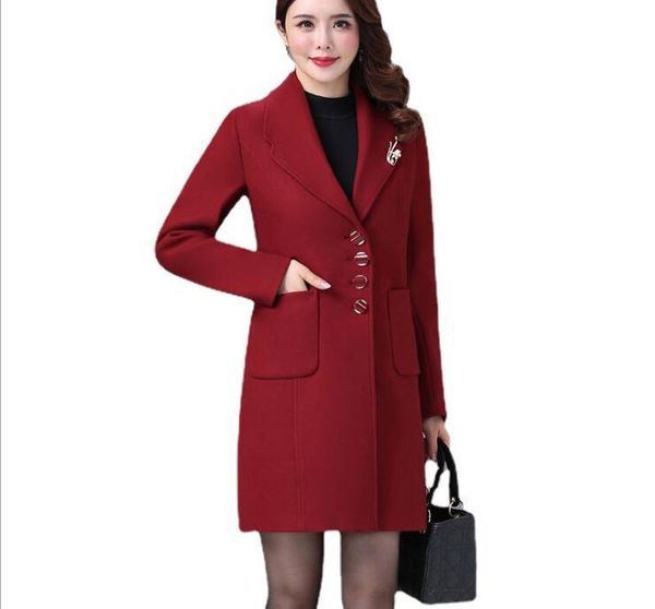 women's wool & blends 2021large size coat elegant autumn and winter style lapel women thickened middle-aged woolen mid-length jacket, Black
women's wool & blends 2021large size coat elegant autumn and winter style lapel women thickened middle-aged woolen mid-length jacket, Black